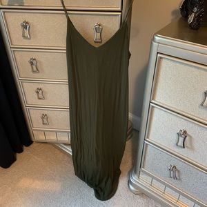 Midi army green Express dress